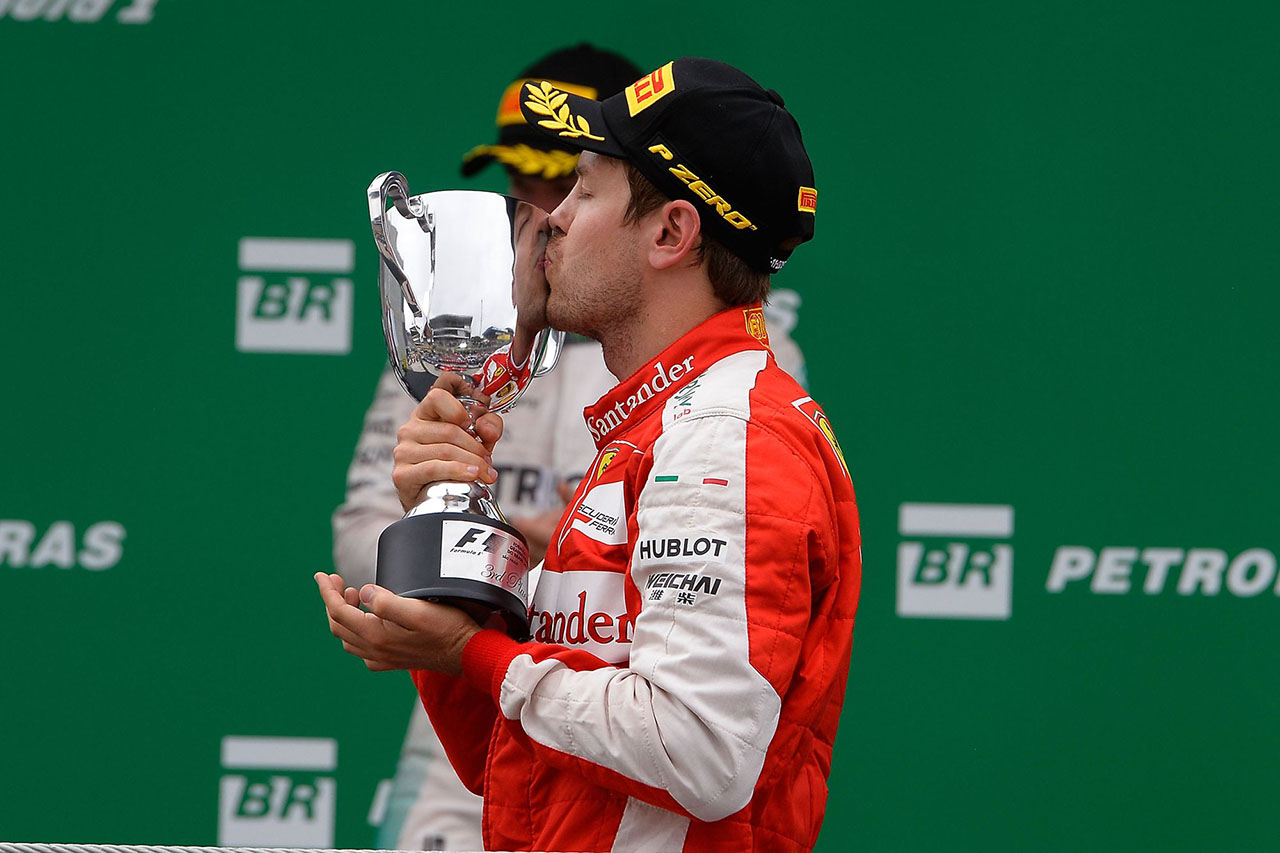 フェラーリ：セバスチャン・ベッテルが3位表彰台 / F1ブラジルGP