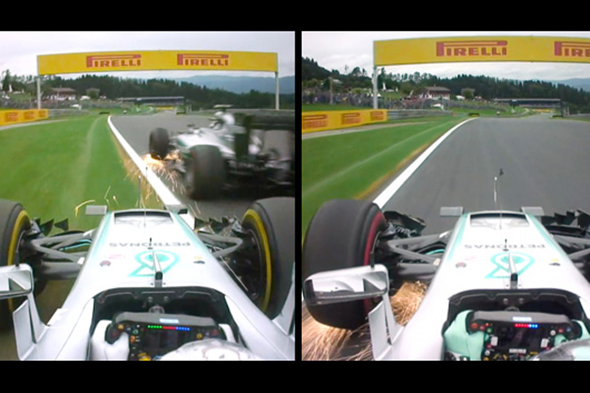 F1オーストリア ニコ・ロズベルグ vs ルイス・ハミルトン オンボード映像