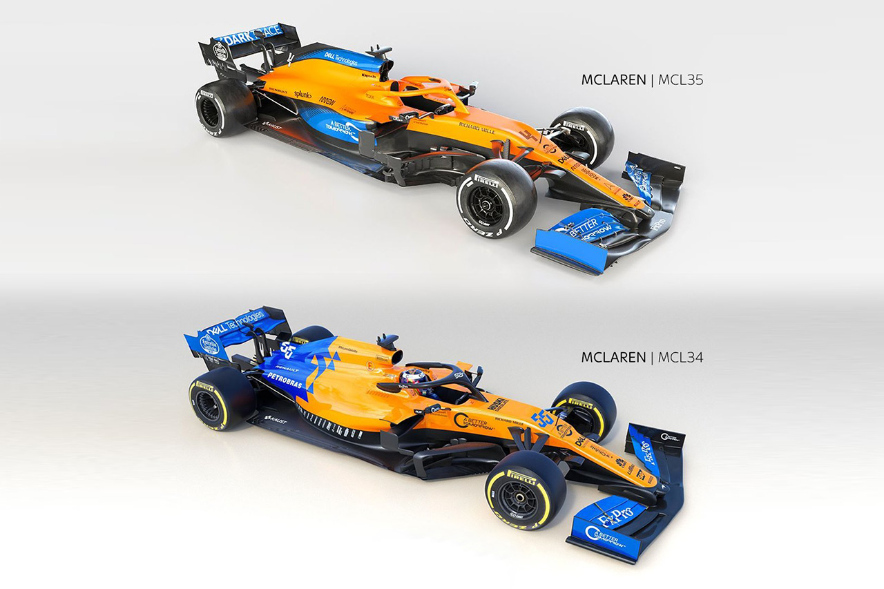 【動画】 マクラーレン 新旧F1マシン比較 『MCL35 vs MCL34』