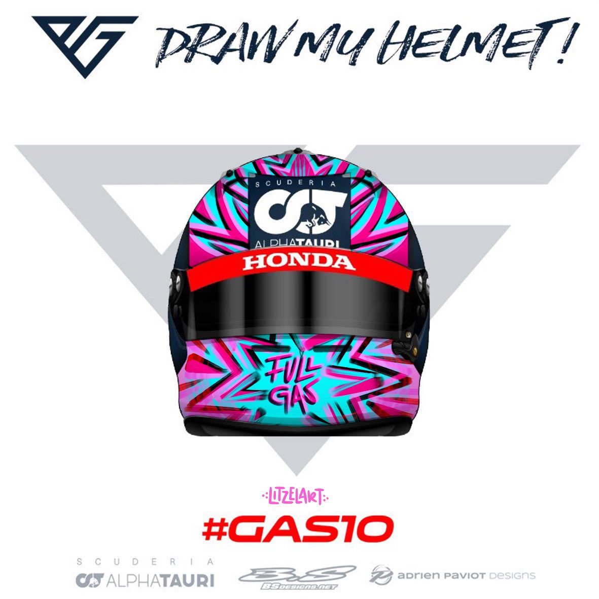 ピエール・ガスリー 2020年 F1開幕戦 ヘルメット（アルファタウリ・ホンダF1）