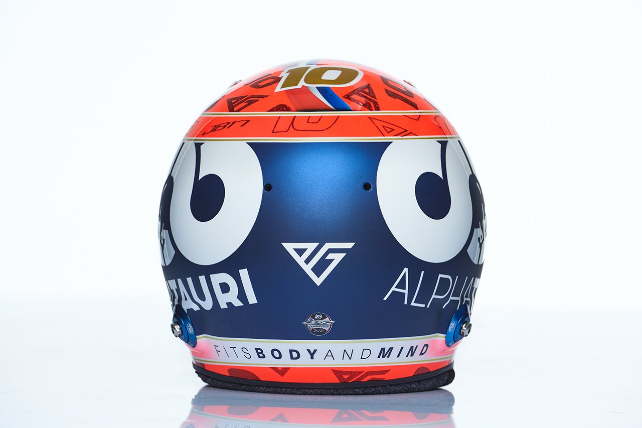 ピエール・ガスリー 2021年 F1ヘルメット 背面 （アルファタウリ・ホダF1）