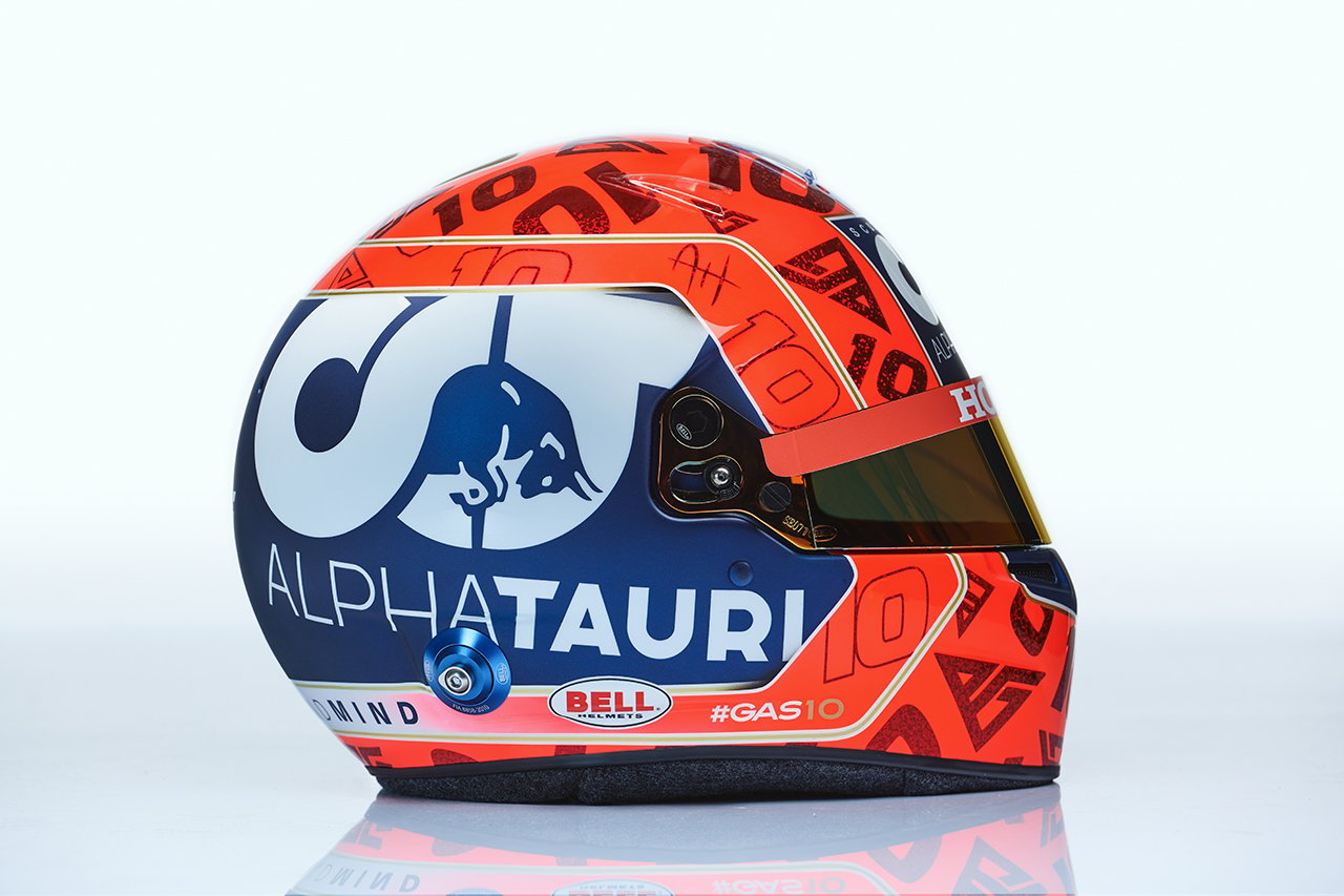 ピエール・ガスリー 2021年 F1ヘルメット 側面 （アルファタウリ・ホダF1）
