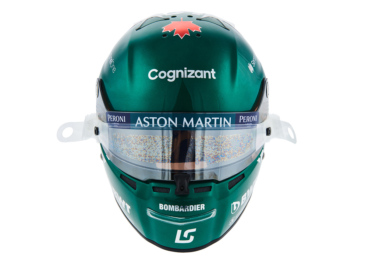 ランス・ストロール 2021年 F1ヘルメット：前面（アストンマーティンF1）
