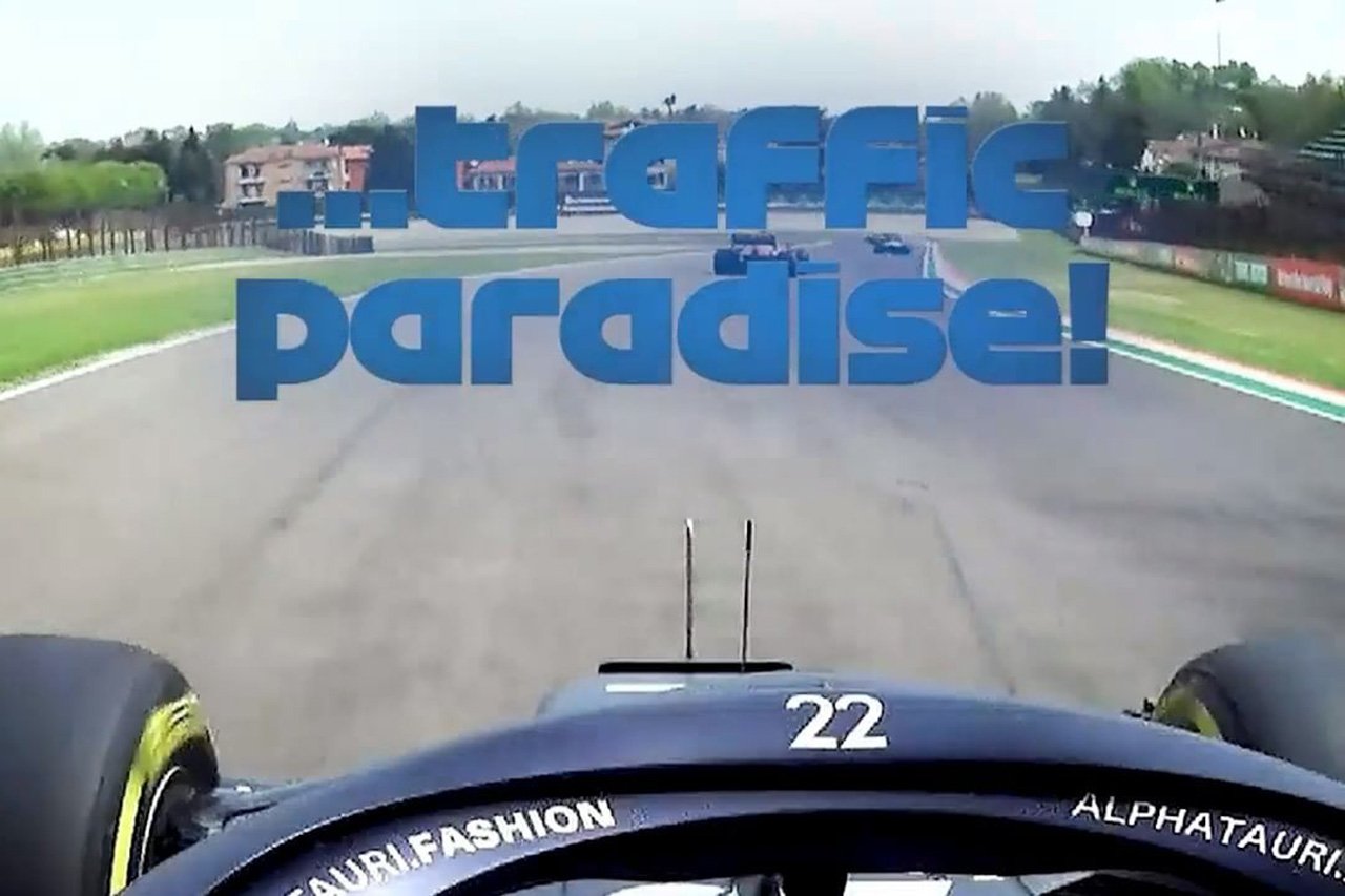 角田裕毅、無線で発した『Traffic Paradise（トラフィック天国）』が話題 / F1エミリア・ロマーニャGP