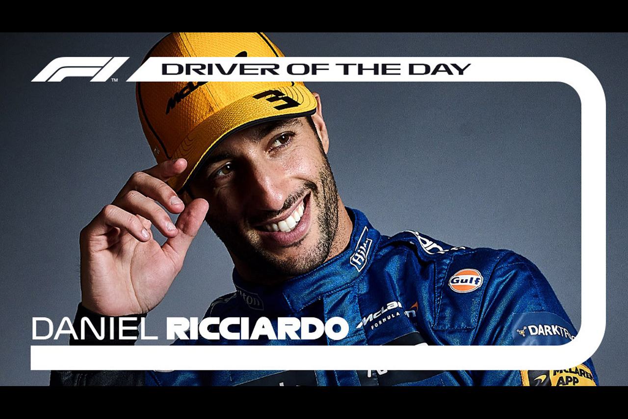 F1イタリアGP：ダニエル・リカルドがDRIVER OF THE DAY