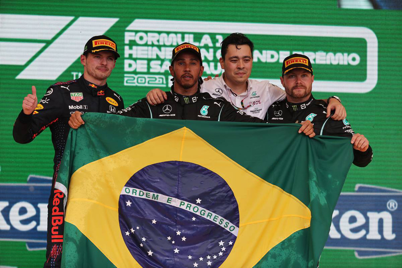 F1ブラジルGP 決勝：王者ルイス・ハミルトンが気迫の走りで大逆転優勝！マックス・フェルスタッペンが2位表彰台