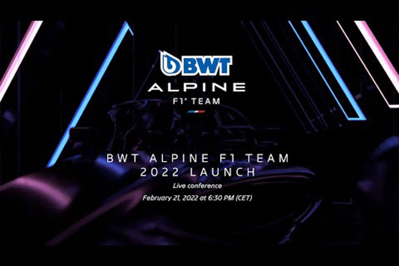 アルピーヌF1、2022年F1マシン『A522』の発表をYoutubeで配信…2月21日（月）26時30分