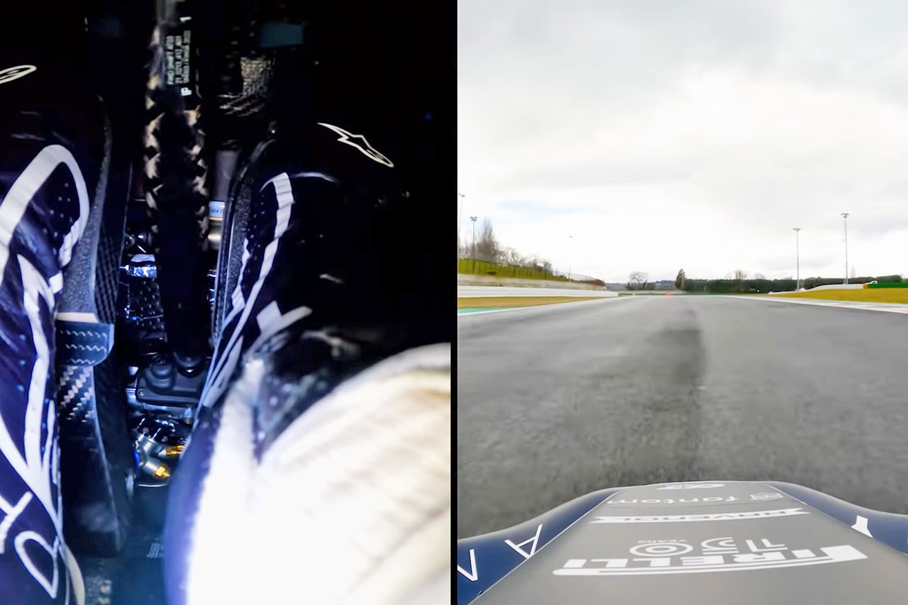 F1動画：ピエール・ガスリーのAT03内での足さばき（足元カメラ） / スクーデリア・アルファタウリ