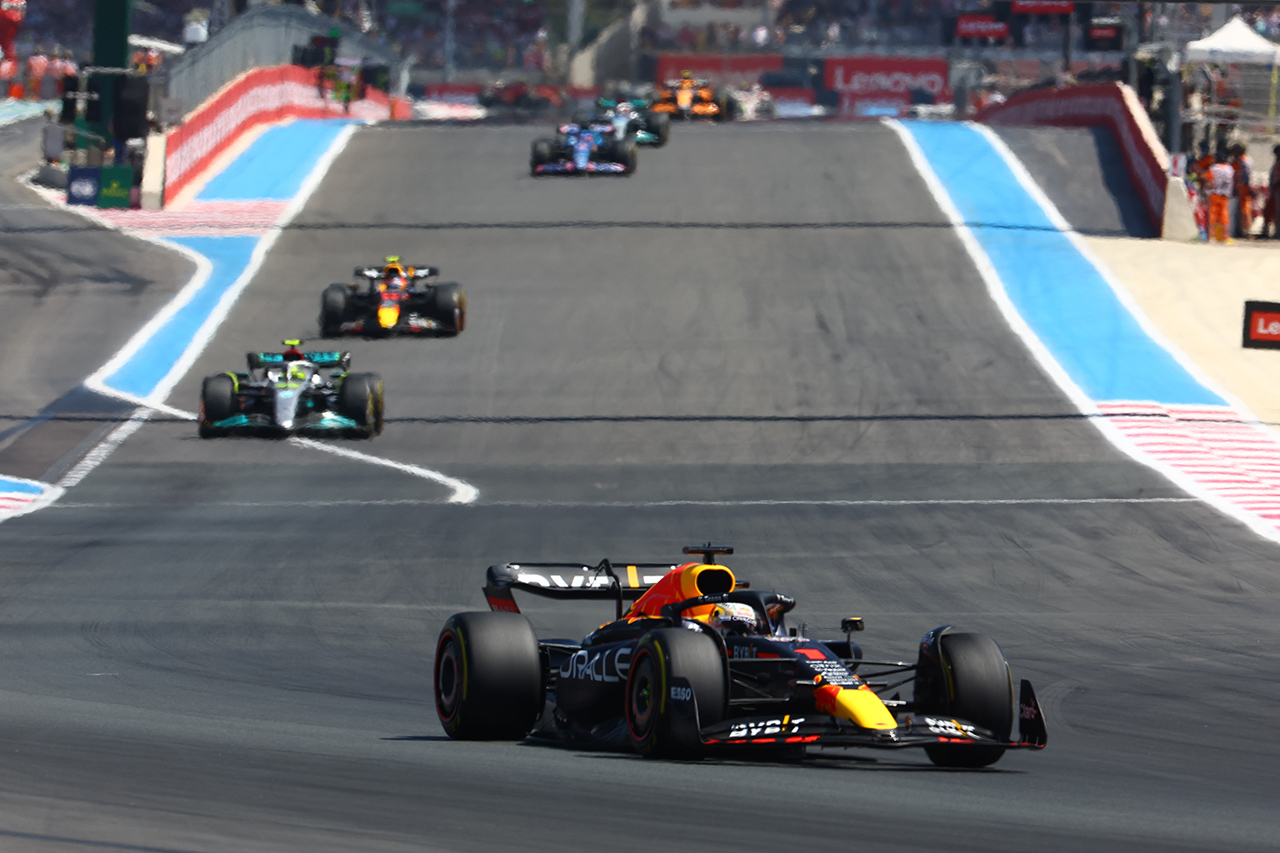 F1フランスGP 決勝 速報：マックス・フェルスタッペンが優勝 300戦目のルイス・ハミルトンが2位表彰台