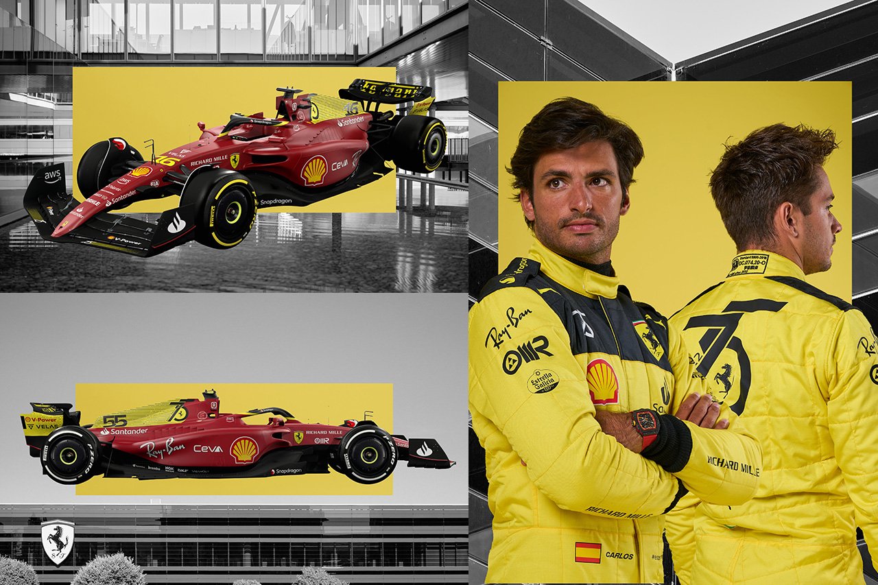 Ferrari F1 Unveils Special Yellow F1-75 & Italian Grand Prix/Race Suit