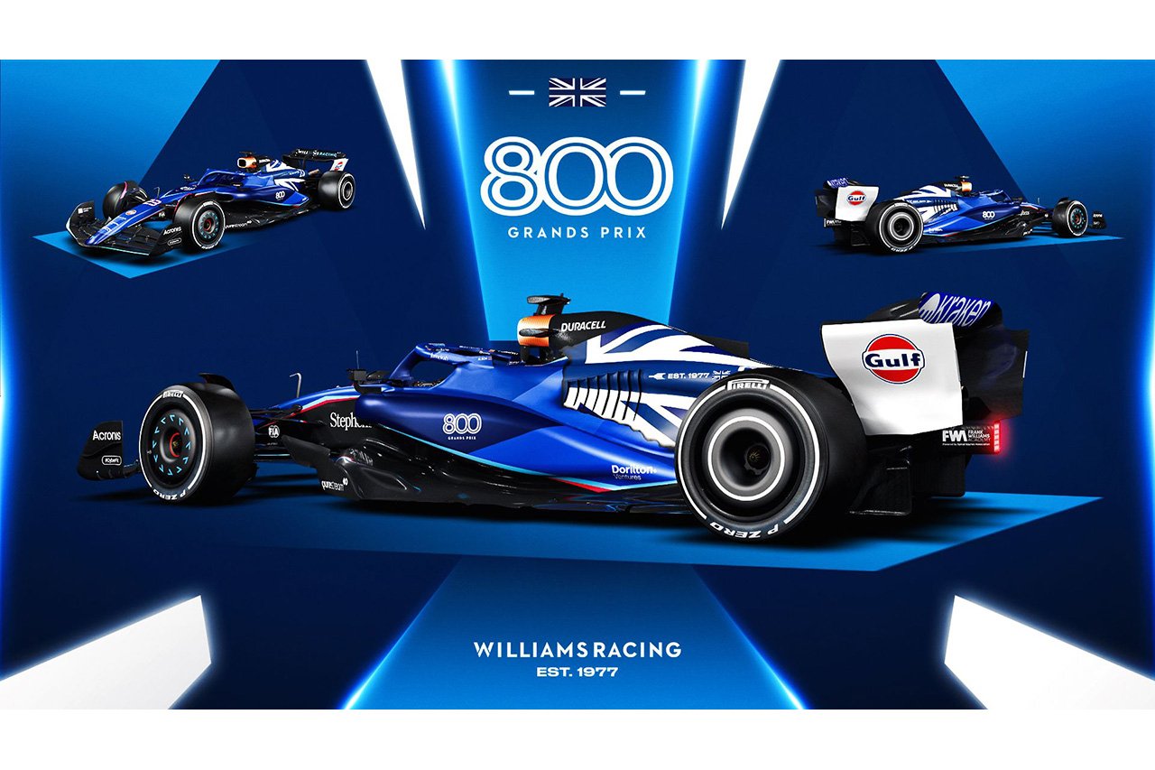 ウィリアムズF1、800回目のグランプリを記念する特別カラーリングを披露