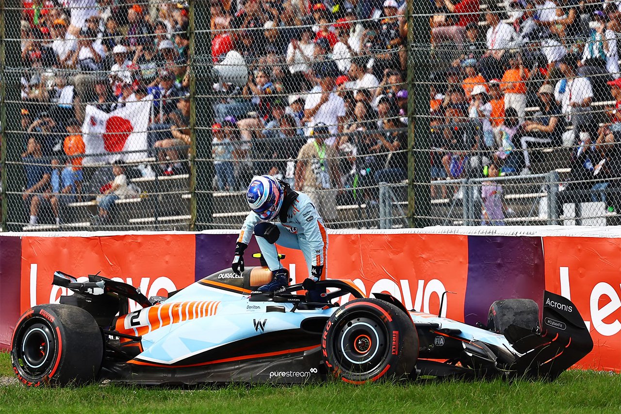 ローガン・サージェント F1日本GP予選でクラッシュ「パワーをかけすぎた」