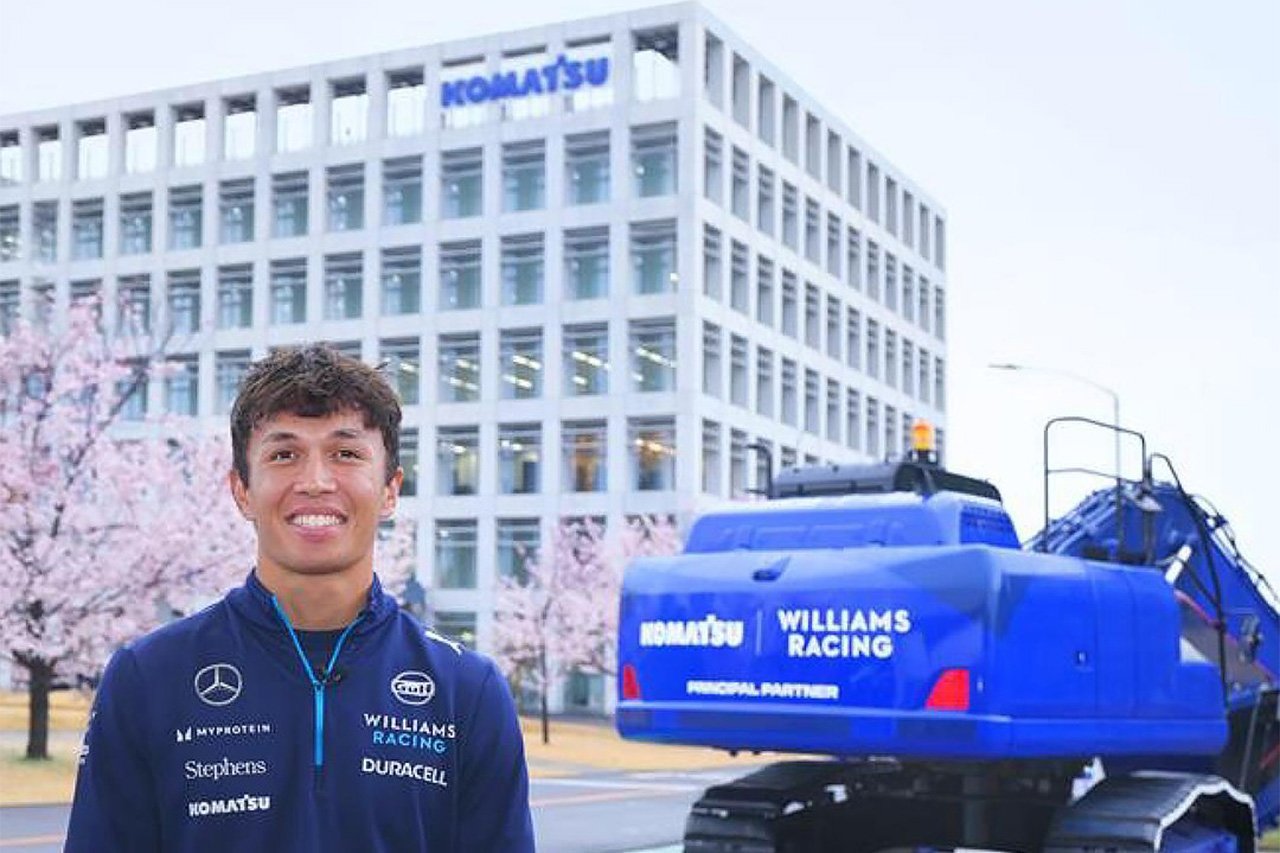 アレクサンダー・アルボン F1日本GP前にコマツ大阪工場を訪問