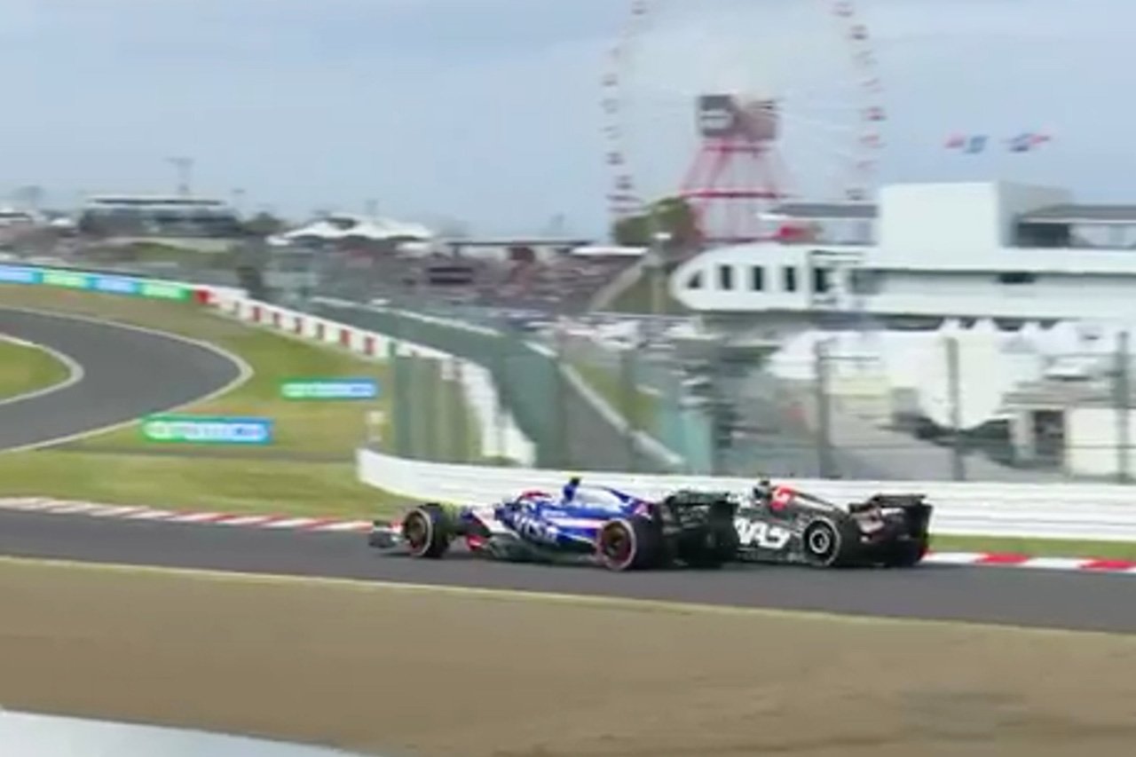 【動画】 角田裕毅 ターン6のアウトからヒュルケンベルグを豪快に仕留める F1日本GP決勝