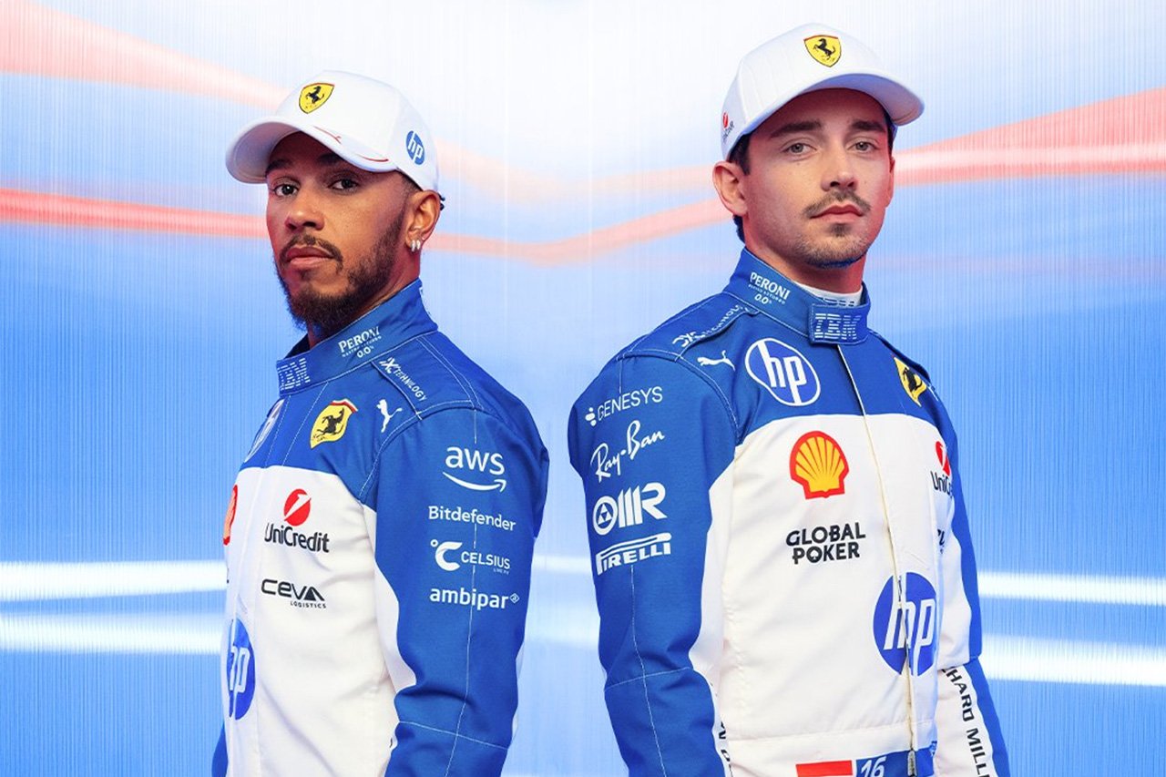 フェラーリ F1マイアミGPでホワイト×ブルーの特別なレーシングスーツ