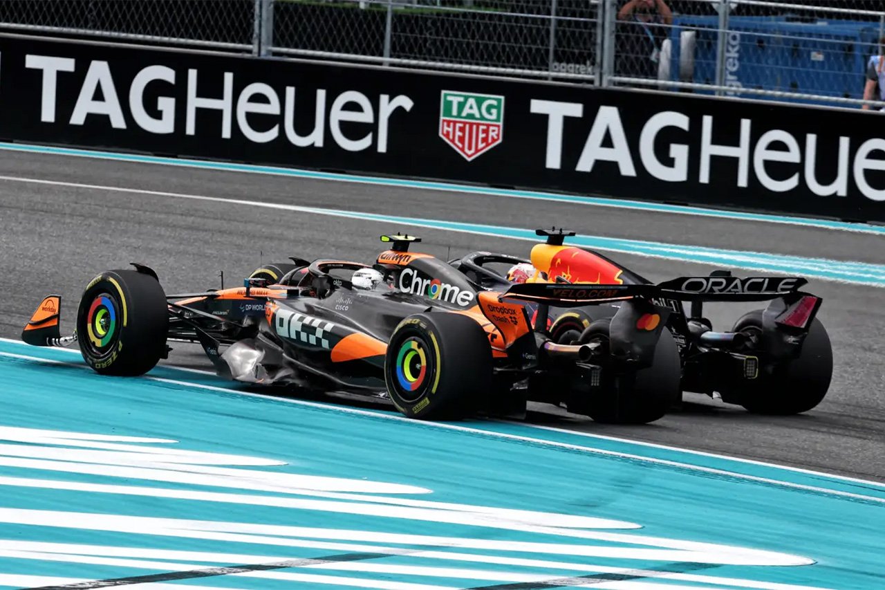 ノリスがフェルスタッペンに苛立ちの中指 F1マイアミGPで揺れた葛藤