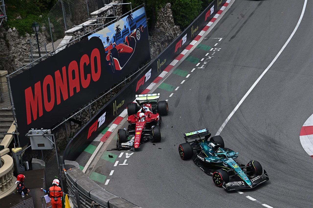 F1モナコGP:ストロールにルクレールとの接触で1グリッド降格ペナルティ