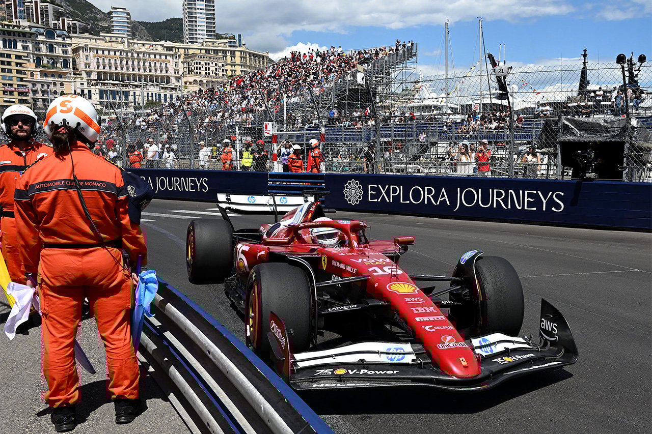 F1モナコGP:ルクレールFP2最速 角田裕毅はフェルスタッペンから0.004秒
