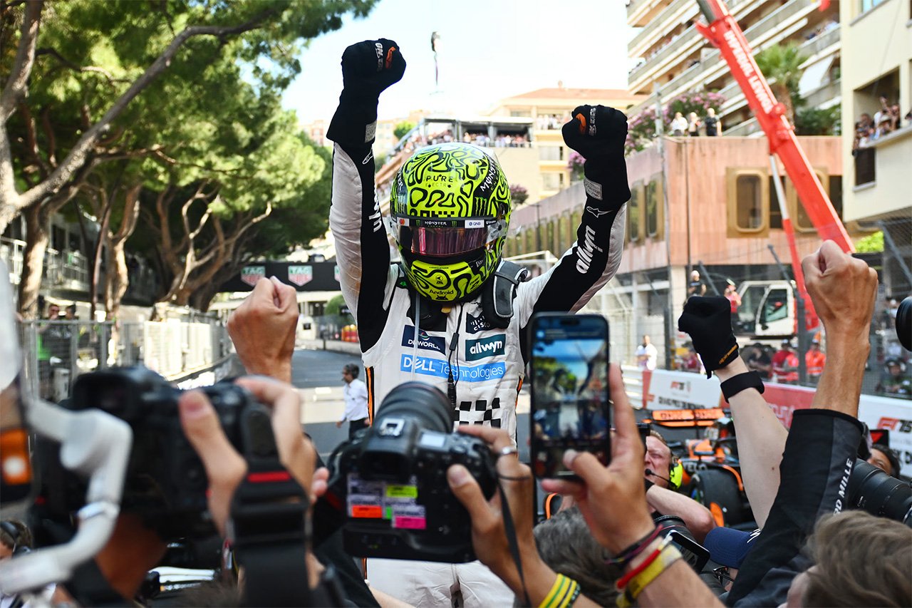 F1モナコGP決勝レポ：ノリスが新戦略ルール制す 角田裕毅は不運の接触