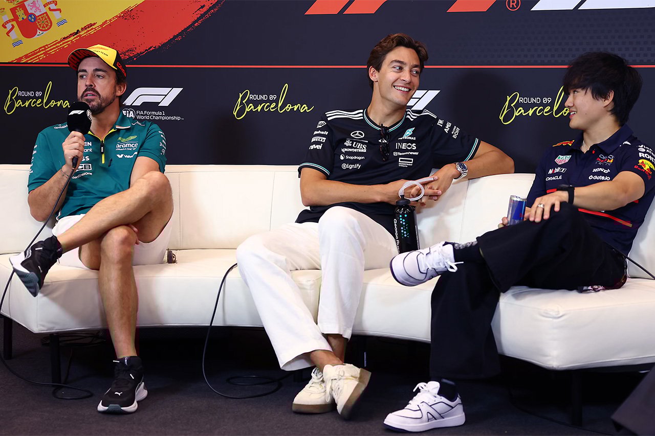 F1スペインGP:木曜記者会見 Part.2 - アロンソ、ラッセル、角田裕毅