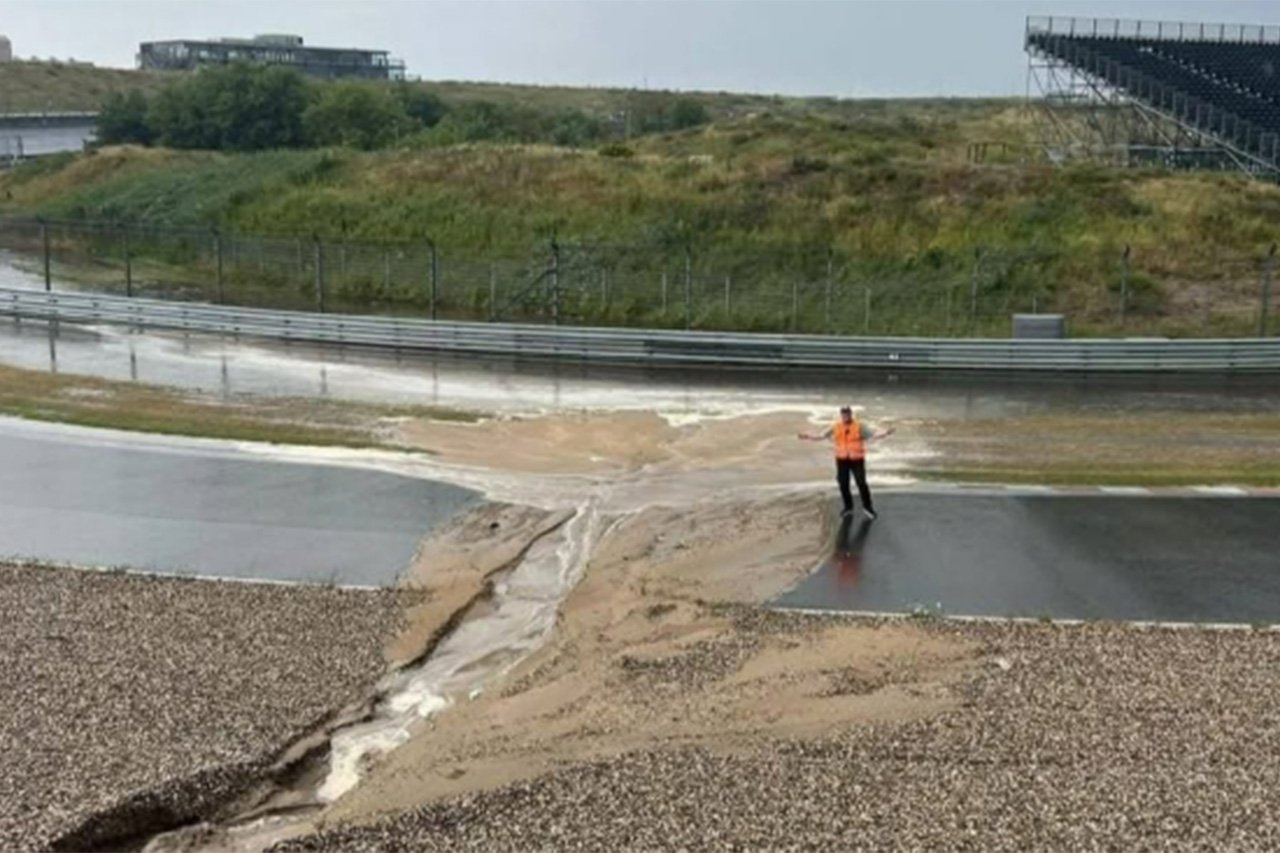 F1オランダGP：ザントフォールト 豪雨で損傷報道を否定「フェイクニュース」