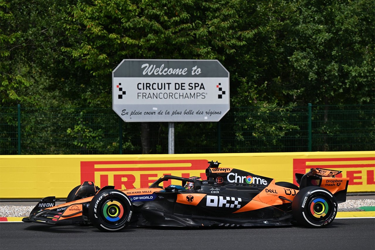 F1ベルギーGP FP1：ピアストリがフェルスタッペンに0.4秒差で最速タイム 角田裕毅18番手