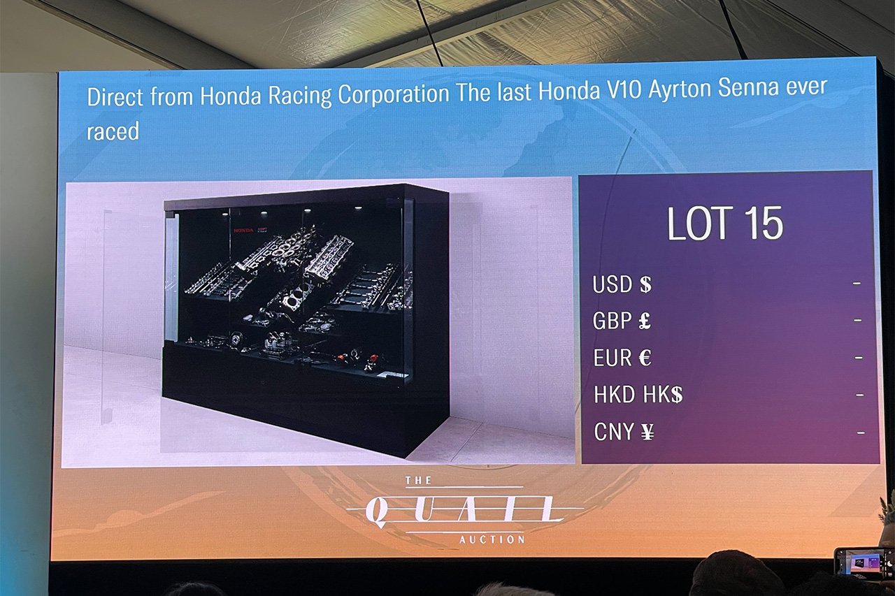 アイルトン・セナが使用した最後のF1ホンダV10エンジンが約3700万円で落札