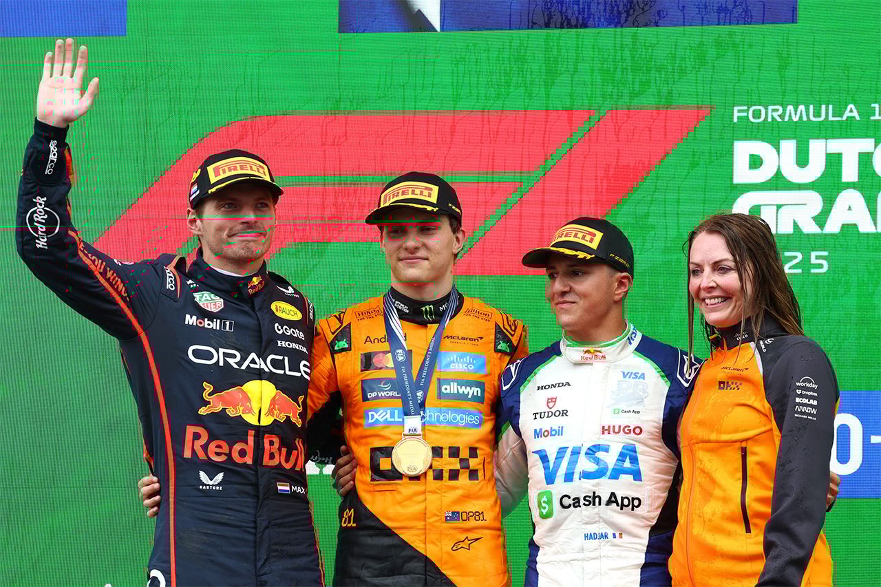 F1オランダGP:劇的展開でピアストリ優勝 ハジャー3位表彰台 角田裕毅9位