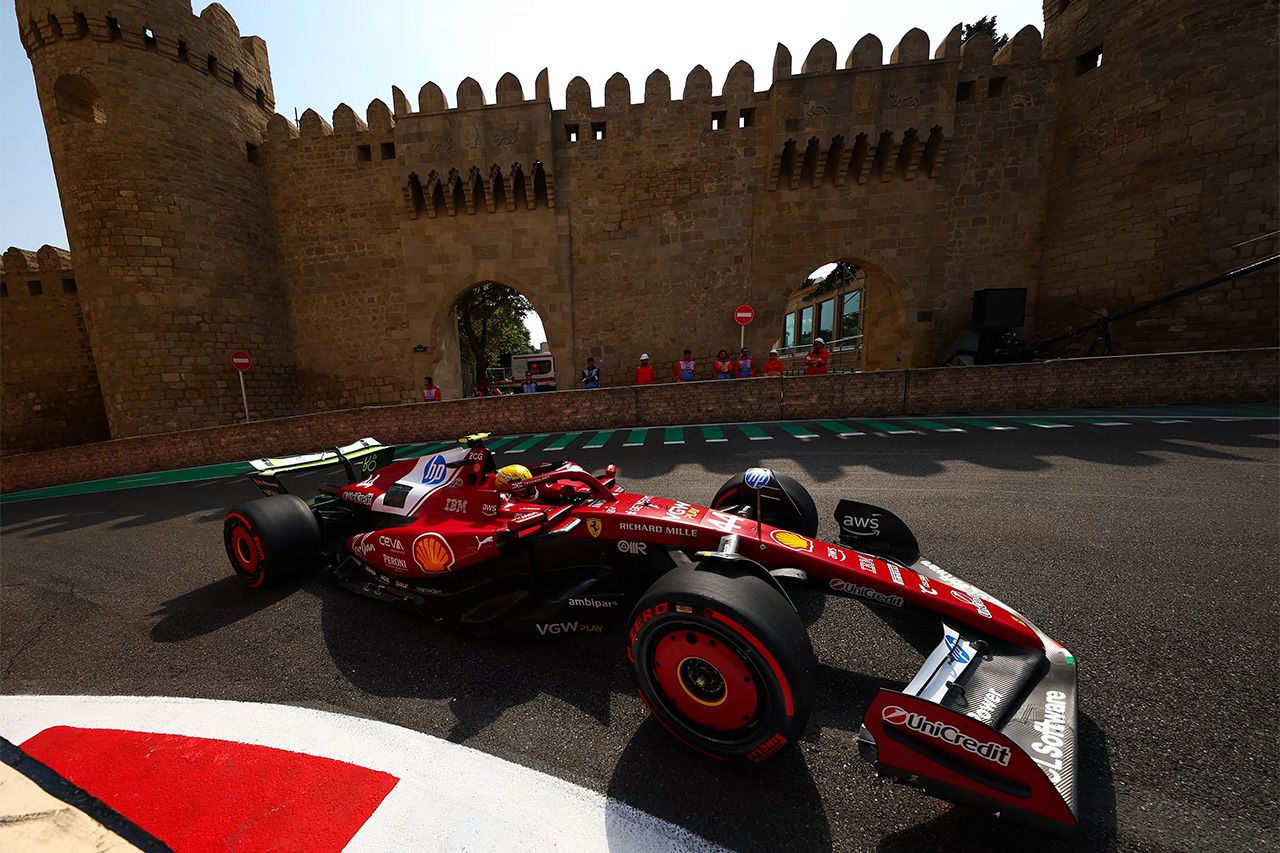 F1アゼルバイジャンGP FP2：ハミルトン首位でフェラーリ1－2 角田裕毅14位