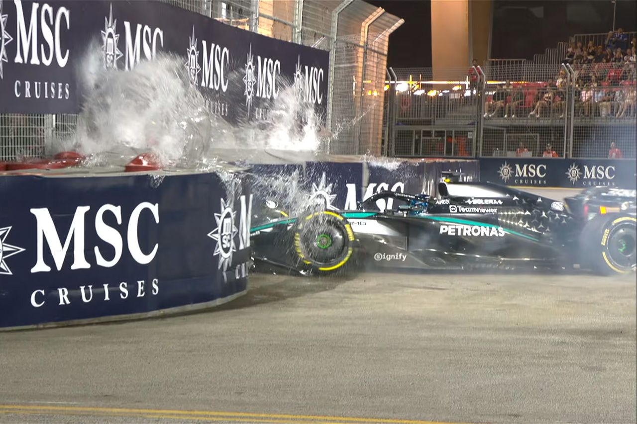 F1シンガポールGP FP2展開：ピアストリ最速、赤旗2度とピット接触も発生