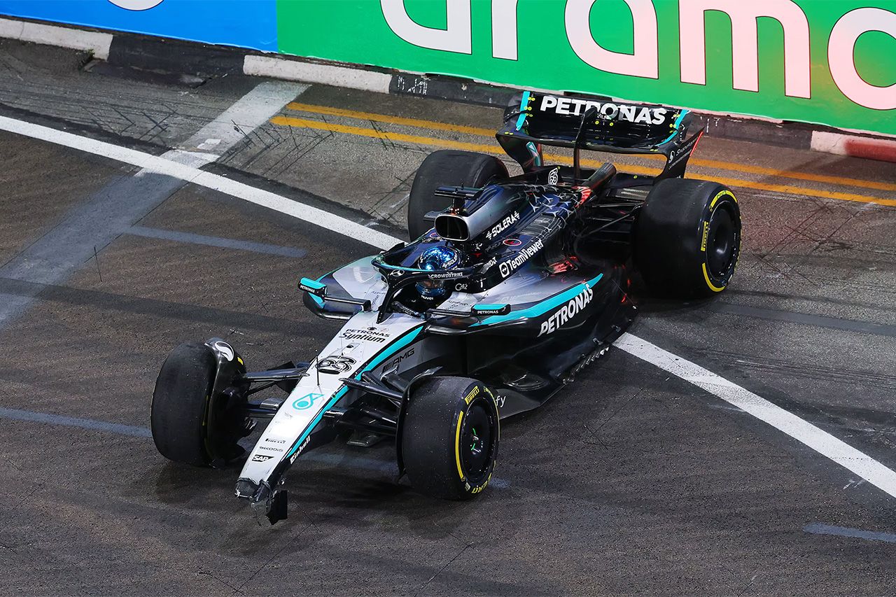 ジョージ・ラッセル F1シンガポールGP初日にクラッシュ「チームに申し訳ない」