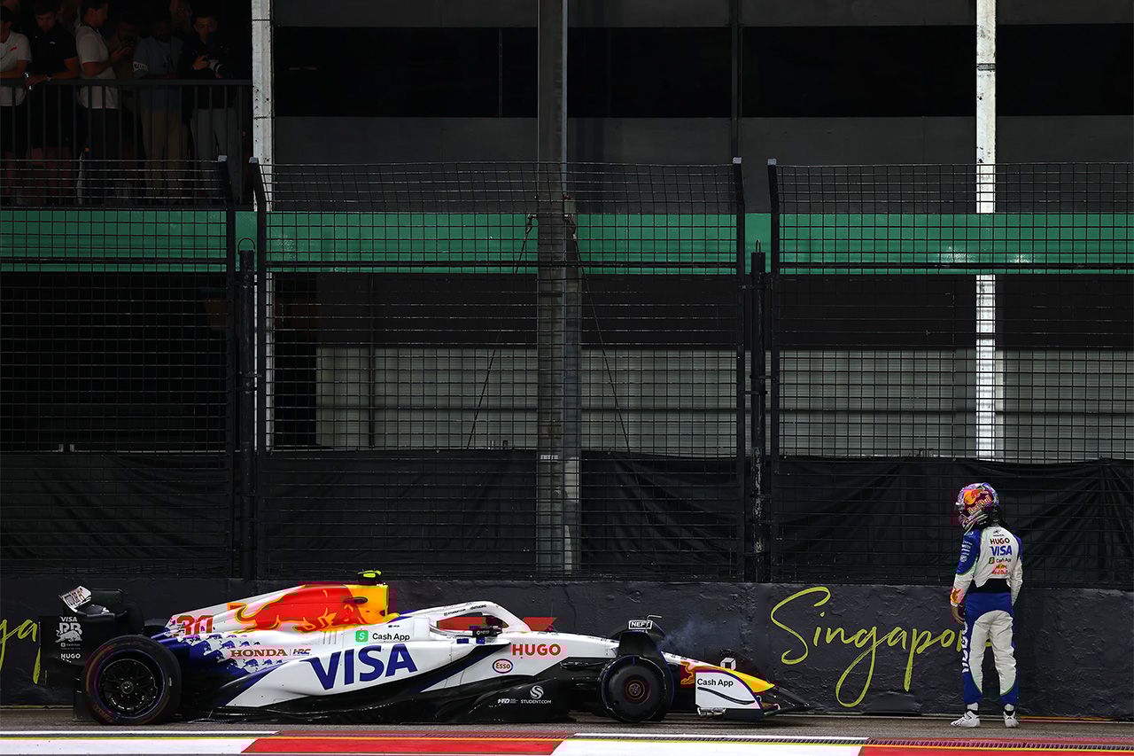 リアム・ローソン F1シンガポールGP初日にクラッシュ「マシンはとても強力」