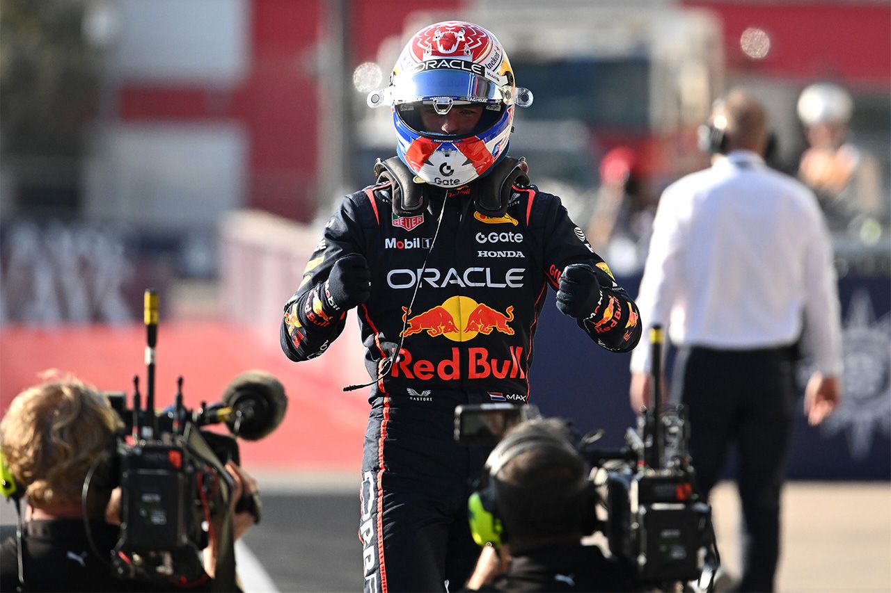 F1アメリカGP 予選:フェルスタッペンが今季7回目ポール 角田裕毅はQ2敗退