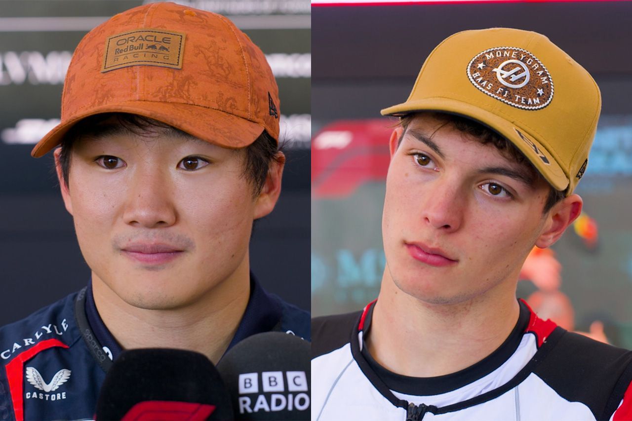 角田裕毅(レッドブル・レーシング)とオリバー・ベアマン(ハースF1チーム)