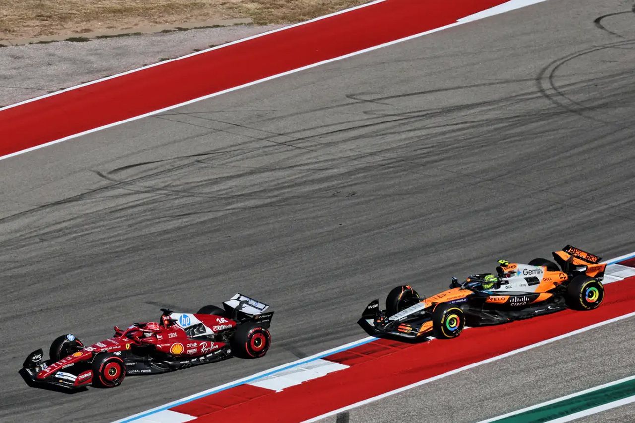 ランド・ノリスとシャルル・ルクレールのバトル:F1アメリカGP