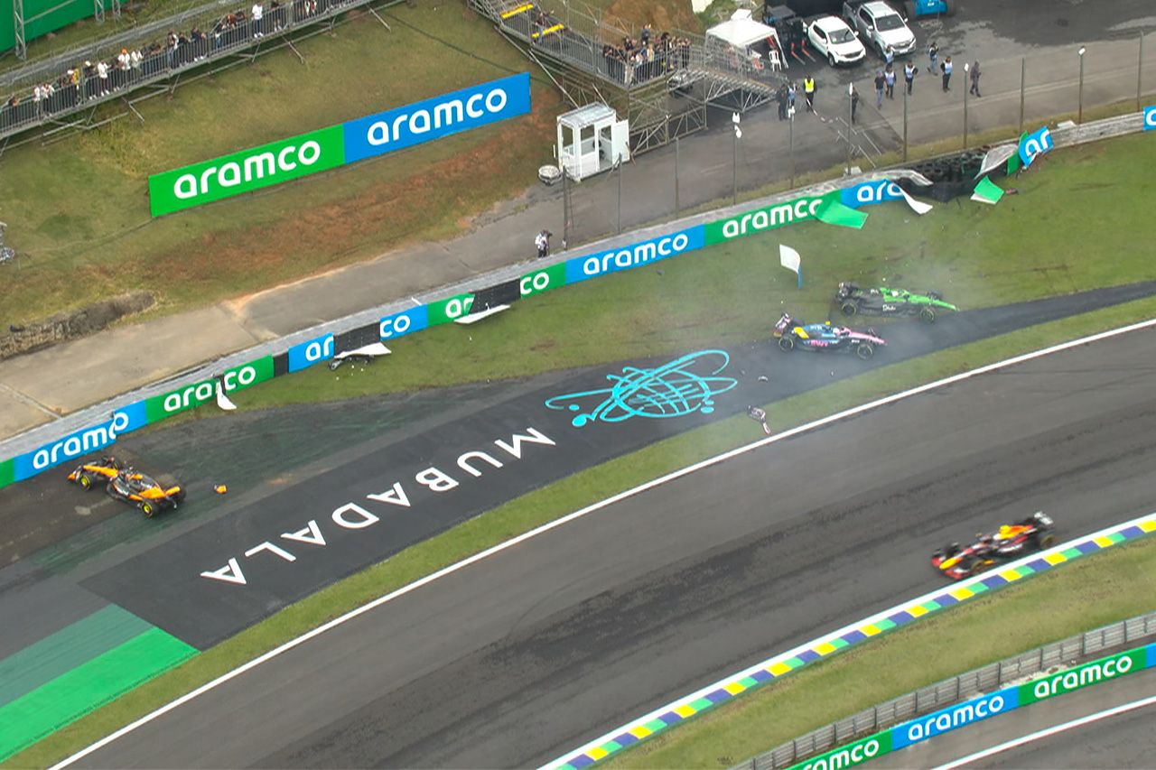 F1サンパウロGP スプリントで赤旗中断：ピアストリとコラピントがリタイア