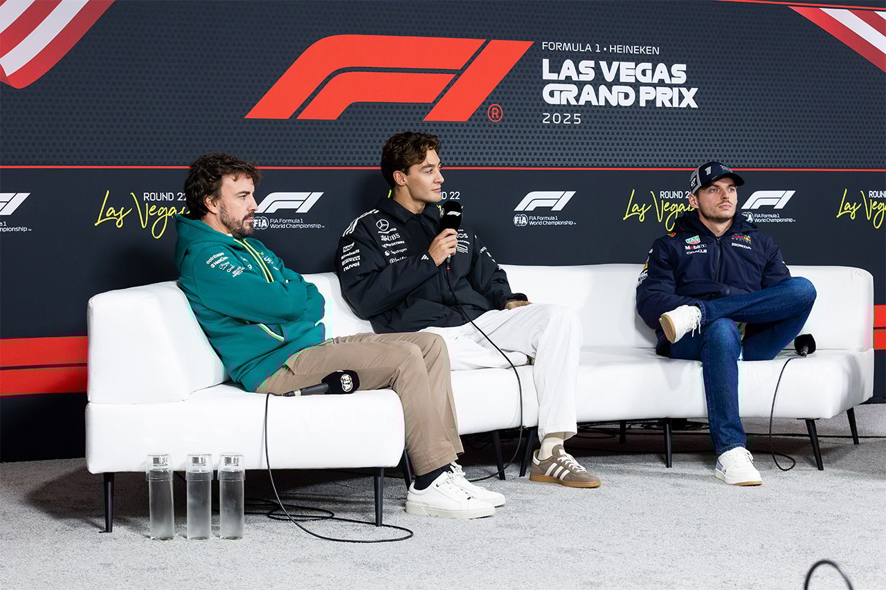 F1ラスベガスGP：記者会見 Part.2 - ラッセル、アロンソ、フェルスタッペン