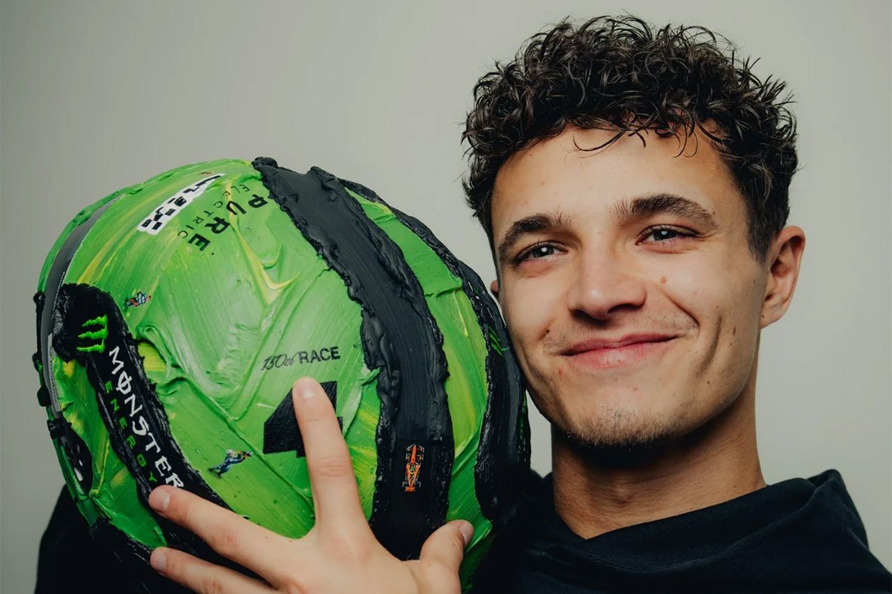 ランド・ノリス ラスベガスGPでF1通算150戦を祝福する特別ヘルメット