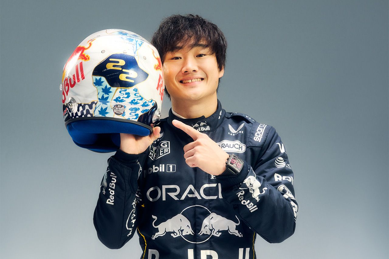 角田裕毅 F1ラスベガスGPで“金継ぎ”をテーマにした特別ヘルメットを着用