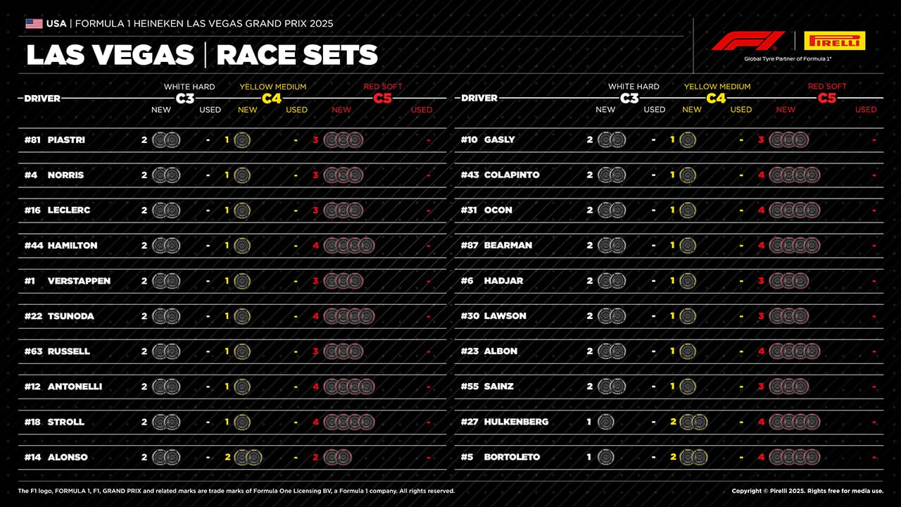 ラスベガスグランプリ：持ちタイヤ