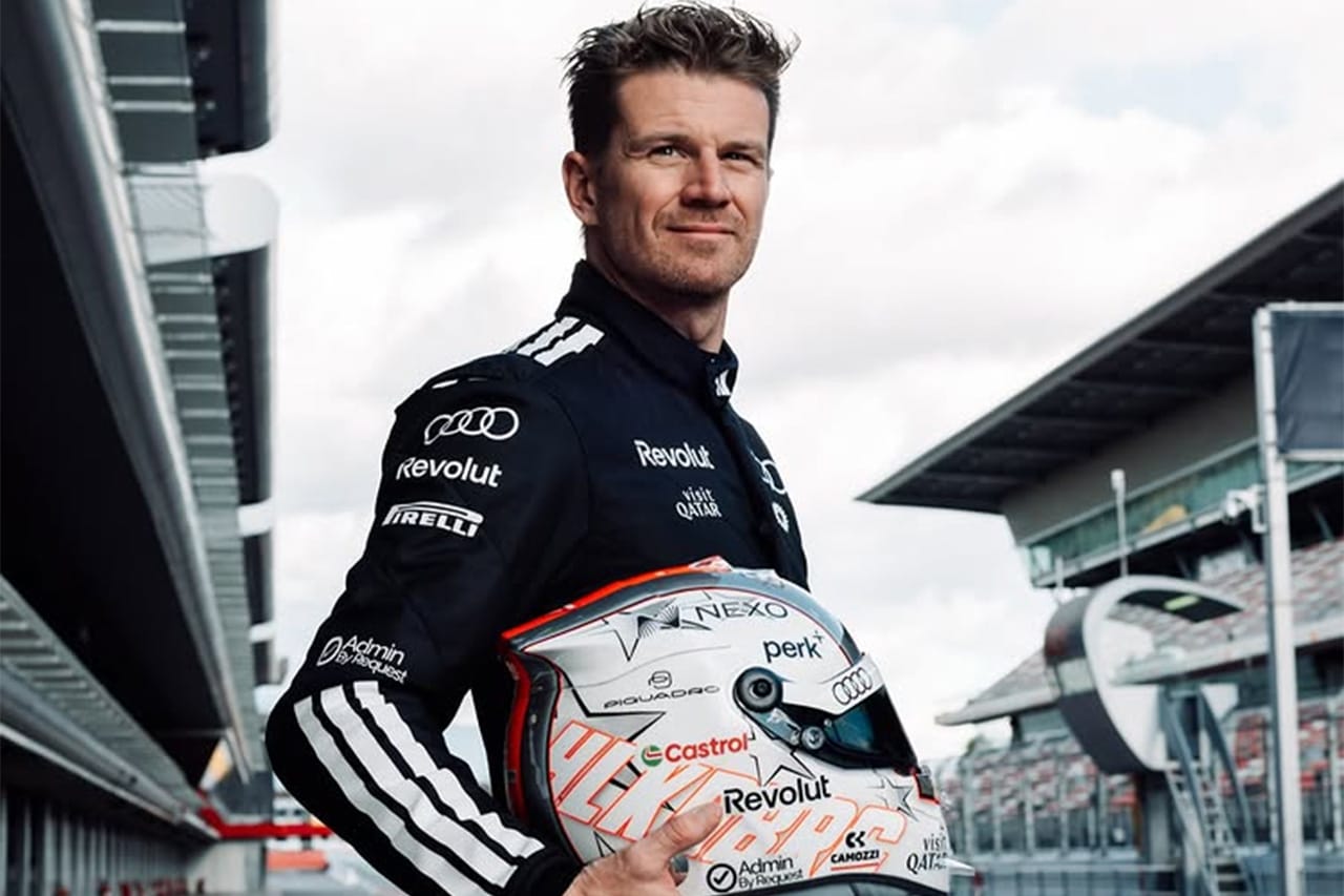 ニコ・ヒュルケンベルグ、アウディF1のリバリーを予感させるヘルメットを披露