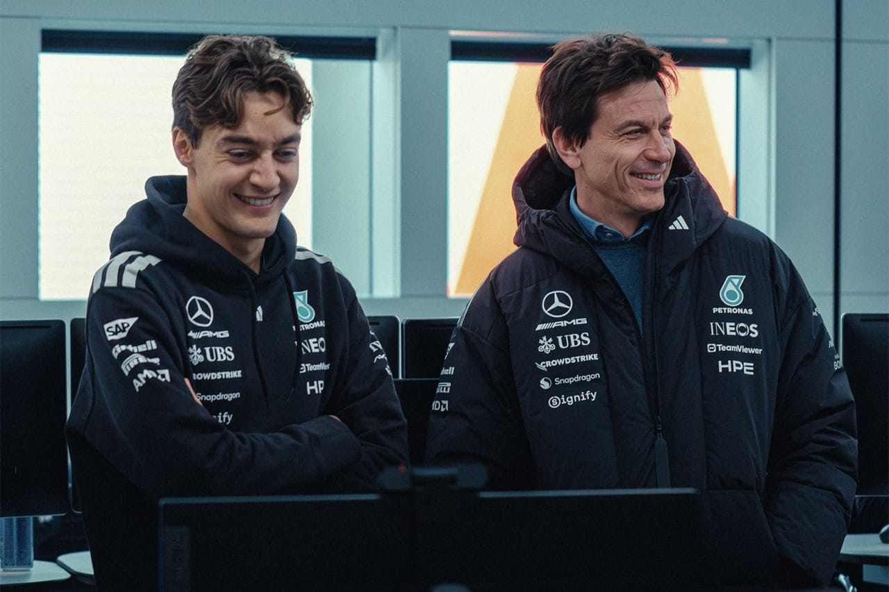 メルセデスF1、雨予報でテスト2日目走行見送り ハースは計画通り不走行