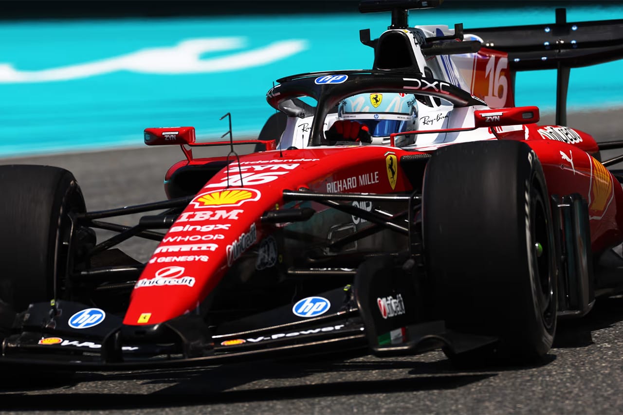 シャルル・ルクレール F1マイアミGP FP1最速 フェラーリ好発進 メルセデス苦戦
