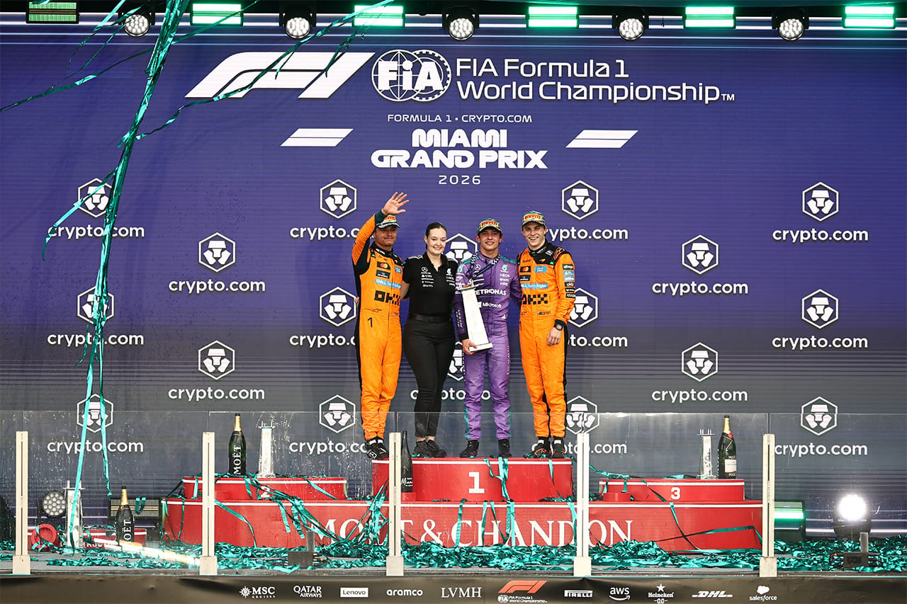2026年F1マイアミGP後ポイントランキング アントネッリ100点到達で首位独走