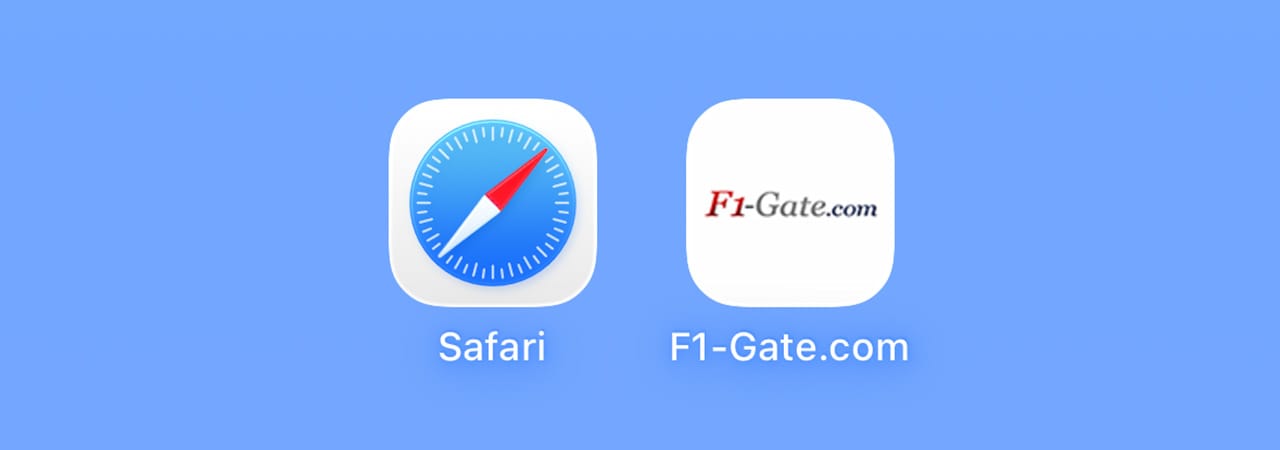 4．ホーム画面に追加されたF1-Gate.comのアイコンを開く