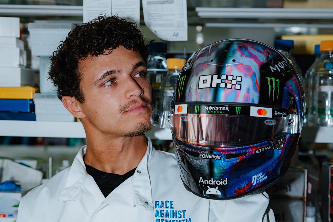 ランド・ノリス F1カナダGPで特別ヘルメット 認知症支援メッセージ発信