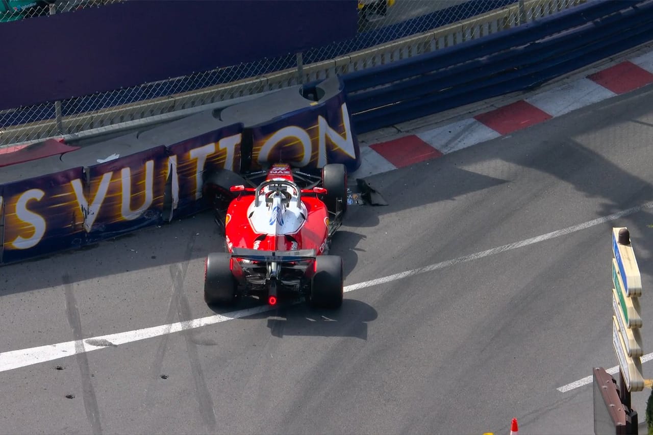 シャルル・ルクレール F1モナコGP決勝で痛恨クラッシュ 3位でリスタート直後
