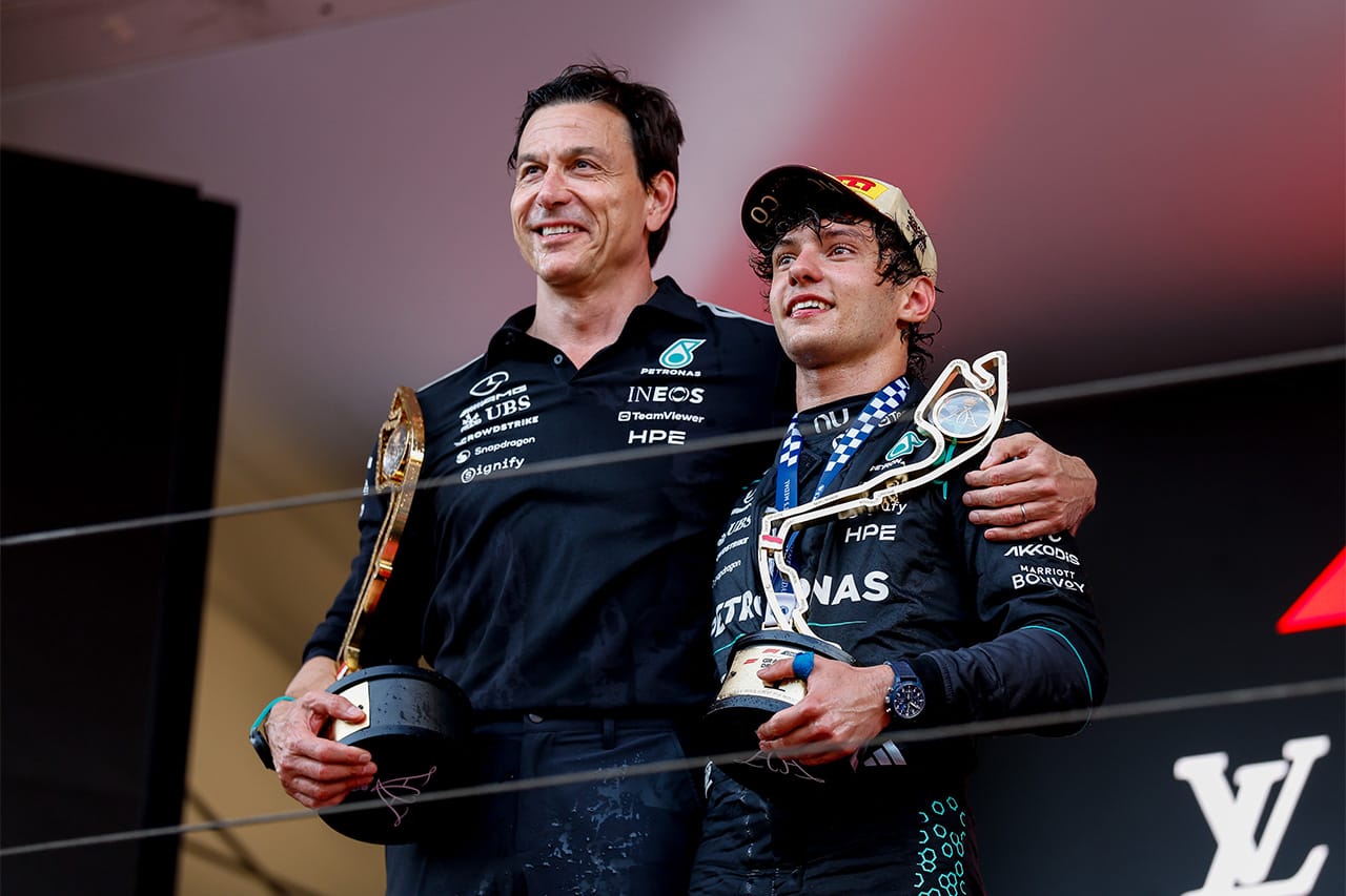 トト・ヴォルフ「ペースを落とせと言った」 アントネッリのF1モナコGP圧勝に驚愕