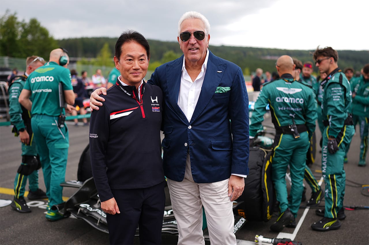 ホンダ・レーシングの渡辺康治とアストンマーティン・コグニザント・フォーミュラワンチームのローレンス・ストロール